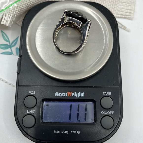 Stunning Smoky Quartz Statement Ring - Sterling Silver with Gold Accents - Picture 15 of 15